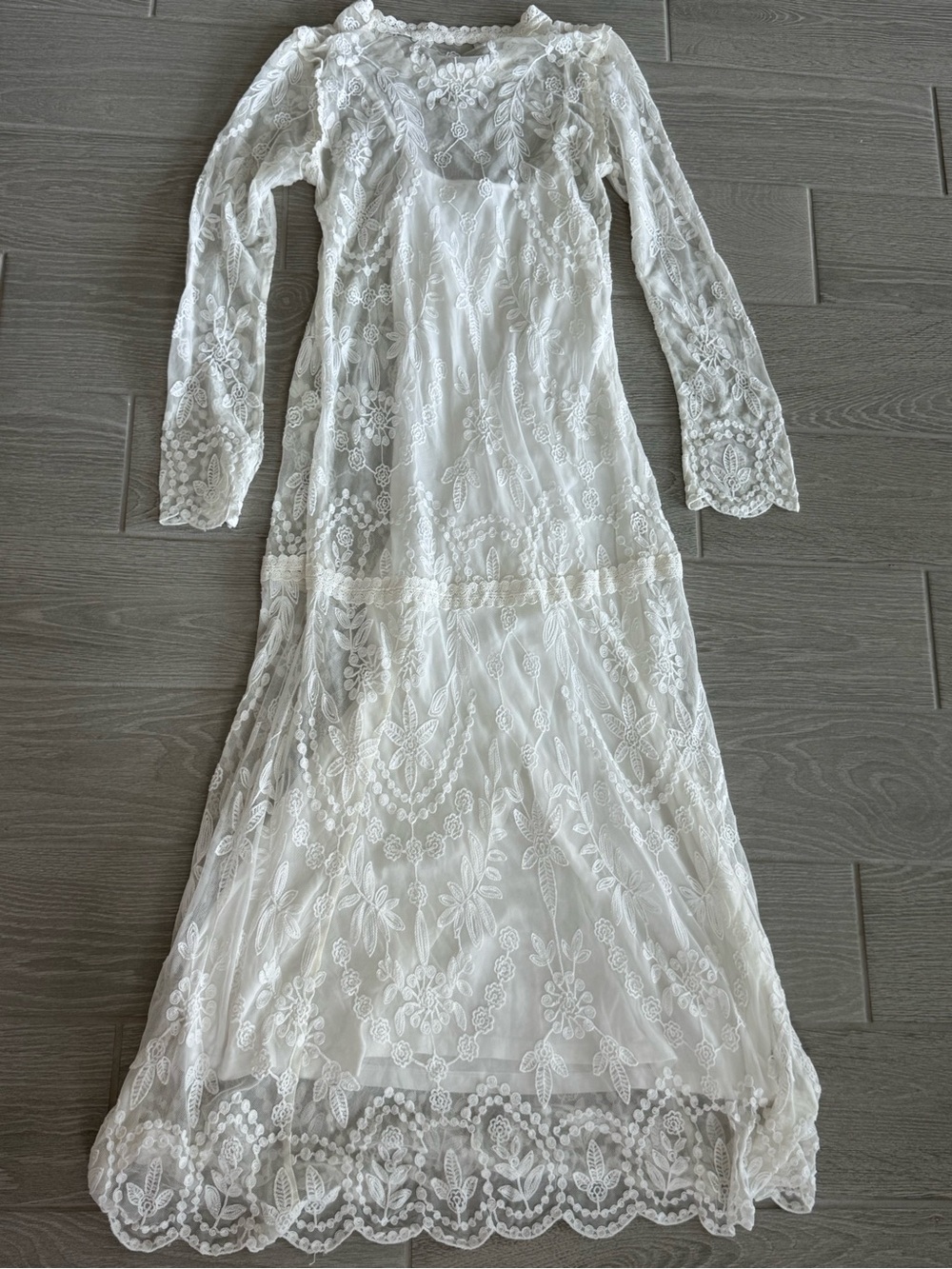 DOUBLE D RANCH Ivory Lace Lined Wedding Bridal Boho Western Dress Size XS VGUC - Picture 2 of 6